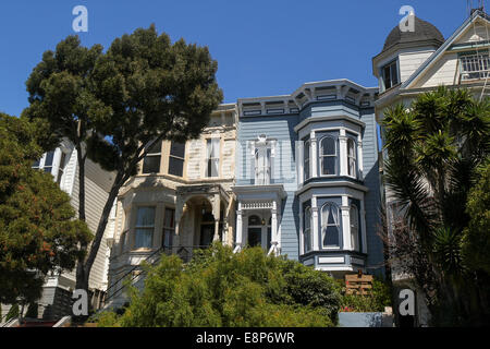 Viktorianische Architektur, Lower Pacific Heights, San Francisco, Kalifornien Stockfoto