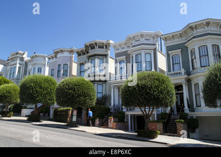 Viktorianische Architektur, Lower Pacific Heights, San Francisco, Kalifornien, USA, Nordamerika Stockfoto