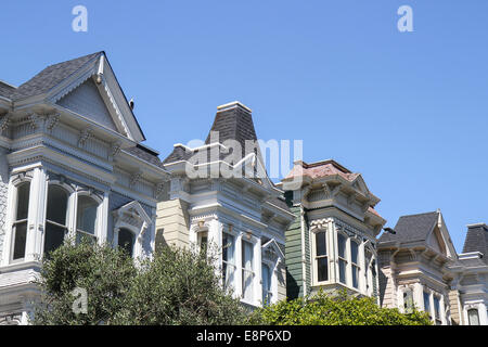 Viktorianische Architektur, Lower Pacific Heights, San Francisco, Kalifornien Stockfoto