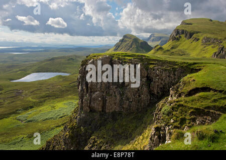 Quiraing Berglandschaft der Trotternish Ridge auf der Isle Of Skye. Inneren Hebriden. Schottland, Vereinigtes Königreich Stockfoto