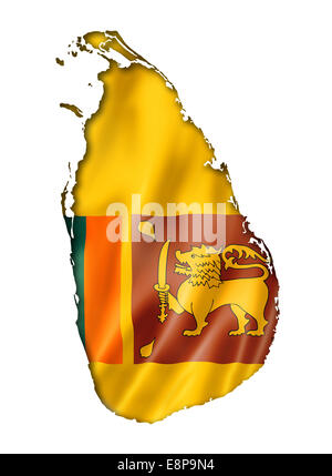 Sri Lanka Flagge abzubilden, drei dimensionalen Render, isoliert auf weiss Stockfoto