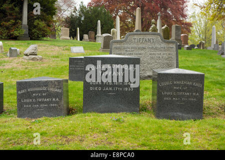 Louis Comfort Tiffany Grab Green-Wood Cemetery Stockfoto