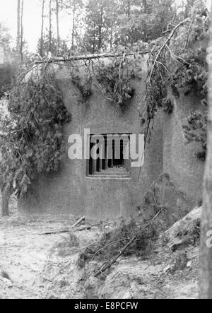 Das Nazi-Propagandafilm zeigt tschechische Verteidigungspositionen und Bunker an der Schöber-Linie (Lusatiangebirge in der Tschechischen Republik) nach dem Münchner Abkommen mit der Aufnahme des Sudetlands in das Deutsche Reich im Oktober 1938. Fotoarchiv für Zeitgeschichtee - KEIN KABELDIENST Stockfoto