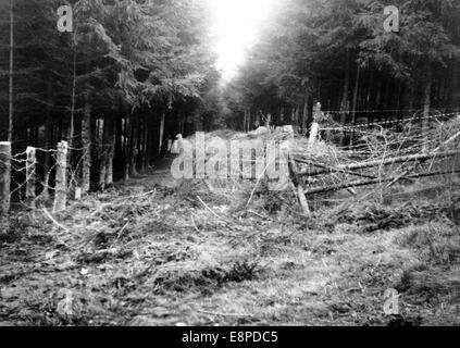 Das Nazi-Propagandafilm zeigt tschechische Verteidigungspositionen entlang der Schöber-Linie (Lusatiangebirge in der Tschechischen Republik), nachdem das Münchner Abkommen im Oktober 1938 die Aufnahme des Sudetlands in das Deutsche Reich ermöglichte. Fotoarchiv für Zeitgeschichte - KEIN KABELDIENST Stockfoto