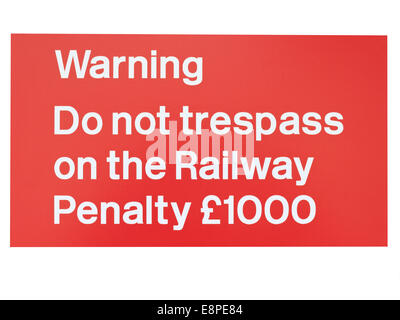 British Railway Warnschild Stockfoto