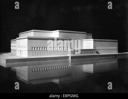 Ein Modell der geplanten Kongresshalle für die Nazi-Parteikundgebung in Nürnberg. Ostfassade. 1935 aufgenommenes Bild. Der Grundstein für das Gebäude wurde 1935 gelegt, das Gebäude blieb jedoch unvollendet. Fotoarchiv für Zeitgeschichtee – KEIN KABELDIENST – Stockfoto