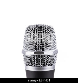Schnurloses Mikrofon Closeup auf weißem Hintergrund Stockfoto