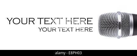 Schnurloses Mikrofon Closeup auf weißem Hintergrund Stockfoto