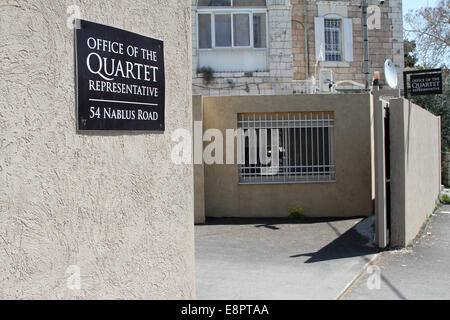Büro des Quartetts auf Nablus Road, Ost-Jerusalem Stockfoto