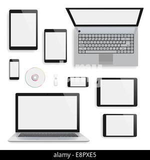 Laptops, Tablets und Smartphones leer Mock-up. Stockfoto