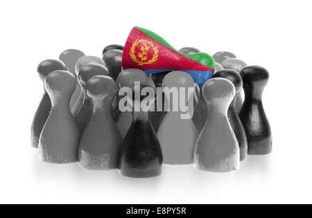 Eine einzigartige Figur auf gemeinsame Bauern, Flagge von Eritrea Stockfoto