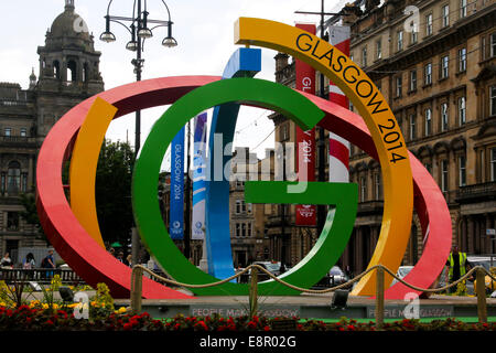 Big G Commonwealth Games Logo Skulptur George Square Glasgow Stockfoto