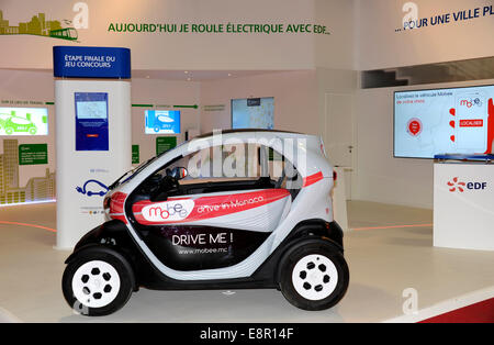 Mobee.MC,Renault Twizy Elektroauto für mieten in Monaco, Paris Motor Show, Frankreich Stockfoto