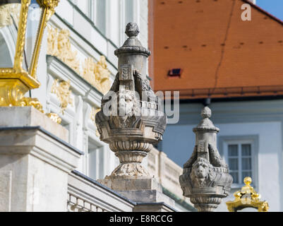 Nymphenburg Palast und Park in München. Ostfassade am Morgen, Munich, Bavaria, Germany. Stockfoto