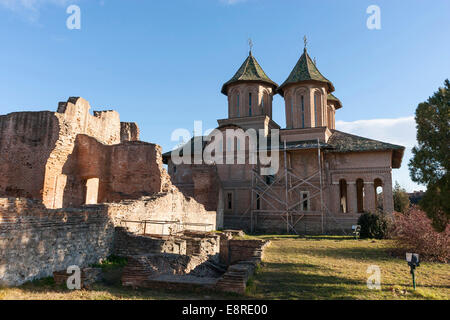 Die Ruinen des fürstlichen Hofes (Curtea Palast) in Targoviste, der erste Wohnsitz von Vlad Tepes Alias Dracula. Stockfoto