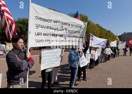 Laotian-Americans gegen Vietnam - Washington, DC, USA protestieren Stockfoto