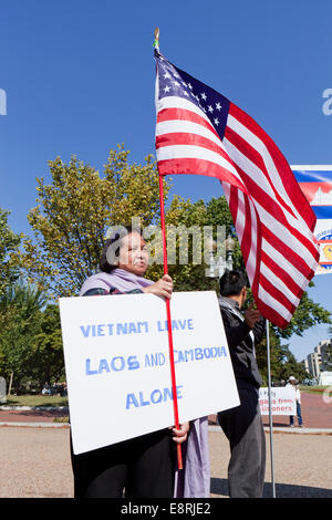 Laotian-Americans gegen Vietnam - Washington, DC, USA protestieren Stockfoto