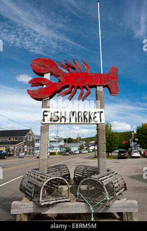 Fisch Markt anmelden Alma Harbour - Alma, New Brunswick, Kanada Stockfoto