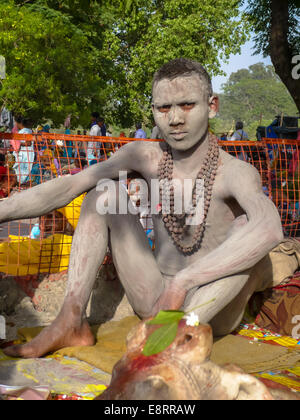 Yogi oder Sadhu in Rishikesh, Indien Stockfoto