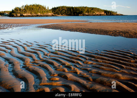 Gezeitenzone an neuen River Beach Provincial Park - New River Beach, New Brunswick, Kanada Stockfoto