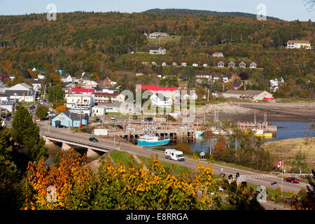 Luftaufnahme des Dorfes Alma - New Brunswick, Kanada Stockfoto