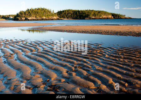 Gezeitenzone an neuen River Beach Provincial Park - New River Beach, New Brunswick, Kanada Stockfoto