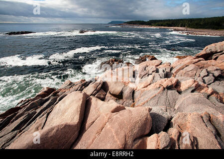 Grüne Bucht - Cape Breton Highlands National Park - in der Nähe von Ingonish, Cape Breton, Nova Scotia, Kanada Stockfoto