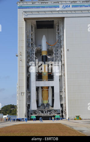 Ein Mitsubishi Heavy Industries (HMI) H-IIA Rakete mit NASA-Japan Aerospace Exploration Agency (JAXA), Global Niederschlag M Stockfoto