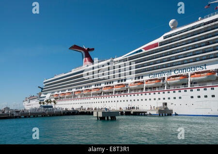 Carnival Conquest Cruise Ship Anker in Key West, Florida, USA Stockfoto