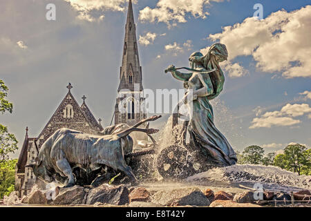 Gefion Fountain Kopenhagen Dänemark Stockfoto