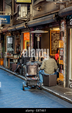 Melbourne-Café und Restaurant Hub Centre Place Stockfoto