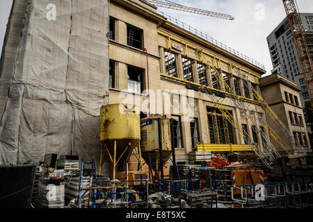 Des Eastman-Gebäudes in das "Haus der Europäischen Geschichte" an der Schuman verwandelt Viertel in Brüssel auf 11.05.2014 Eastman-Gebäude, ursprünglich entwickelt, um eine Zahnklinik Haus, benannt nach George Eastman, US-amerikanischer Philanthrop und Erfinder der Kodak-Kamera. Das Europäische Parlament beschlossen, das Gebäude und wandeln sie in eine kulturelle Institution und Ausstellungszentrum, das Haus der Europäischen Geschichte. Die Estimeted Kosten der Entwicklungsphase ist € 31 Millionen und wird getragen durch das Parlament von Wiktor Dabkowski Stockfoto