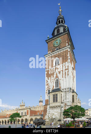 Rathausturm, Altstadt Stare Miasto, Krakau, Polen Woiwodschaft, Kleinpolen Stockfoto