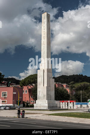 Marmor-Mussolini Obelisk, Foro Italico, Sportanlage, 1928-1938, Rom, Latium, Italien Stockfoto