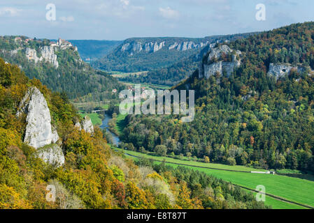 Herbststimmung im Naturpark obere Donau, Baden-Württemberg, Deutschland Stockfoto