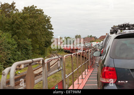 auf dem Shuttle nähert sich Westerland, Insel Sylt, Schleswig-Holstein, Deutschland Stockfoto