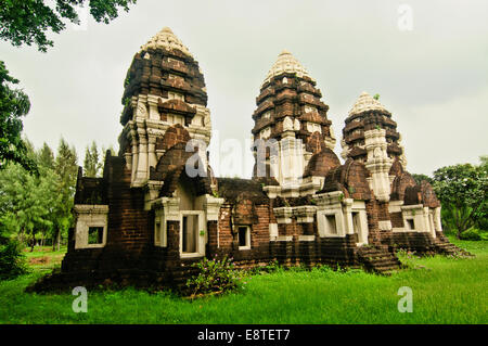 Prang Sam Yod, die Khmer-Tempel in Lopburi Stockfoto