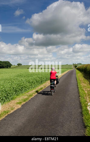 Die Yorkshire Wolds Radweg Radfahren Stockfoto