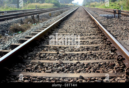 Bahnstrecke in Indien Stockfoto
