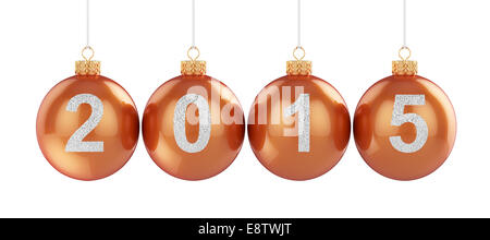 3D Render von 2015 Weihnachten Kugel isolierten auf weißen Hintergrund Stockfoto