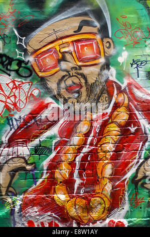 Hosier Lane, Melbourne in Australien ist wo Straßenkünstler die Wände schmücken dürfen. Stockfoto