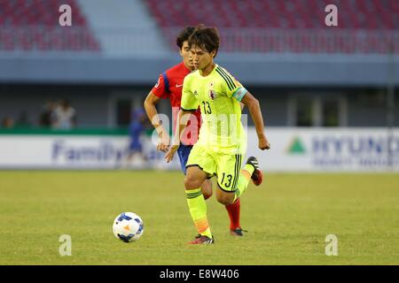 Nay Pyi Taw, Myanmar. 13. Oktober 2014. Takumi Minamino (JPN) Fußball: AFC U-19-Weltmeisterschaft 2014 Gruppe C match zwischen Südkorea 1-2 Japan Wunna Theikdi Stadion in Nay Pyi Taw, Myanmar. Bildnachweis: AFLO/Alamy Live-Nachrichten Stockfoto