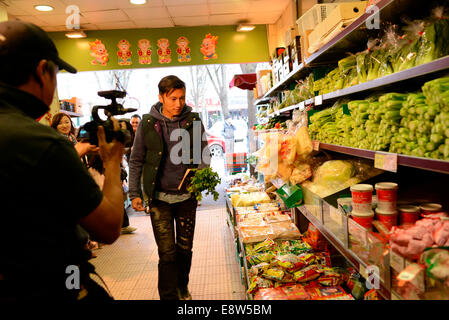 Hong Kong, China. 14. Oktober 2014. Nicholas Tse auf dem Gelände des seine TV zeigen Koch Nic in Hong Kong, China am 13. Oktober 2014. Credit: Foto oben Corporation/Alamy Live-Nachrichten Stockfoto