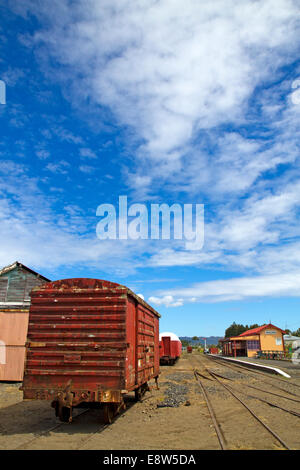 Waihi Bahnhof, jetzt den Zielpunkt für den Hauraki Rail Trail Stockfoto