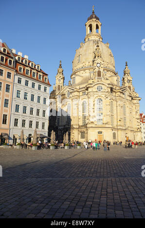 Frauenkirche und Neumarkt, Dresden, Sachsen, Deutschland Stockfoto