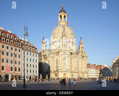 Frauenkirche und Neumarkt, Dresden, Sachsen, Deutschland Stockfoto