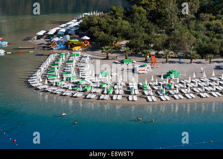 Strand von Ölüdeniz Fethiye, Provinz Muğla, Lykien, Ägäis, Türkei Stockfoto