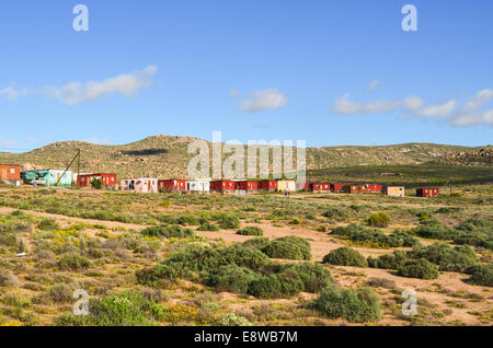 Informelle Siedlung in der Nähe von Garies, Südafrika Stockfoto