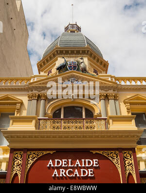 Das äußere des eleganten Adelaide Arcade in Rundle Mall Australien Stockfoto