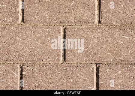 Pflasterung Platte Textur. Detailansicht der Pflasterung Ziegel in Reihen Stockfoto